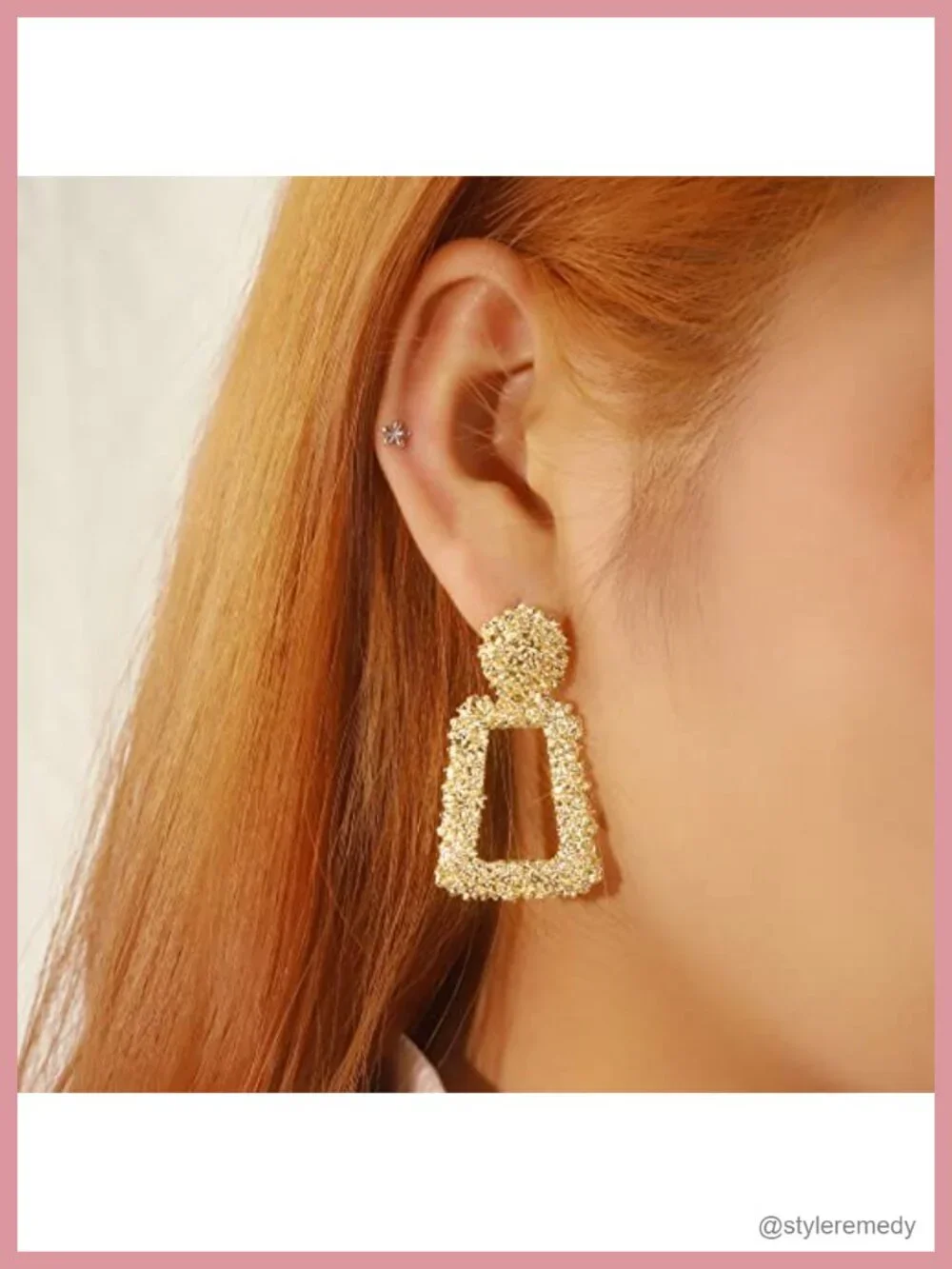 6 Pairs Geometric Dangle Earrings Set - Hypoallergenic Gold Plated